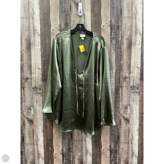 Top Long Sleeve By Ava & Viv In Green, Size: 4x
