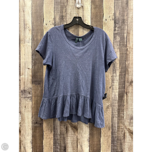 Top Short Sleeve By Left Of Center In Blue, Size: M