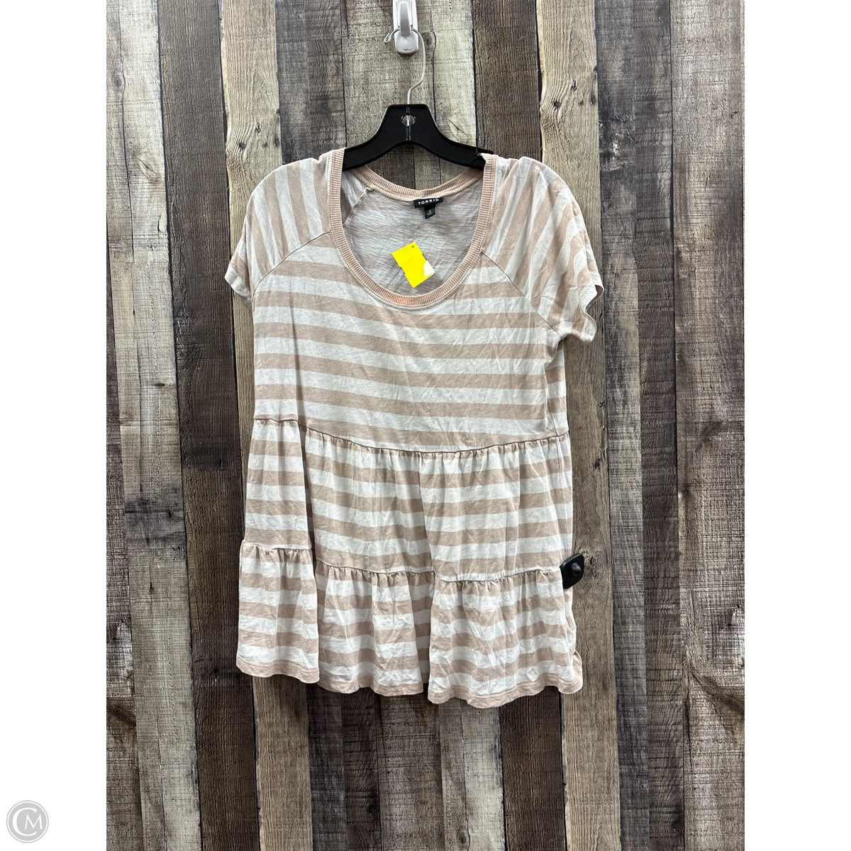 Top Short Sleeve By Torrid In Striped Pattern, Size: L