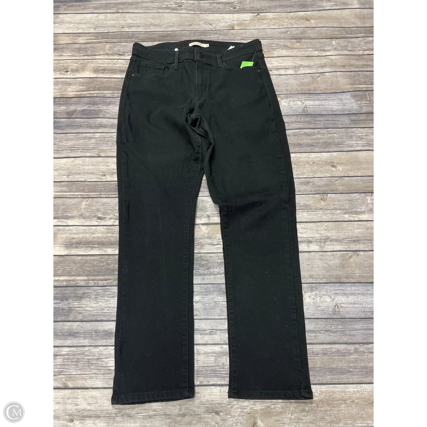 Jeans Straight By Levis In Black, Size: 14