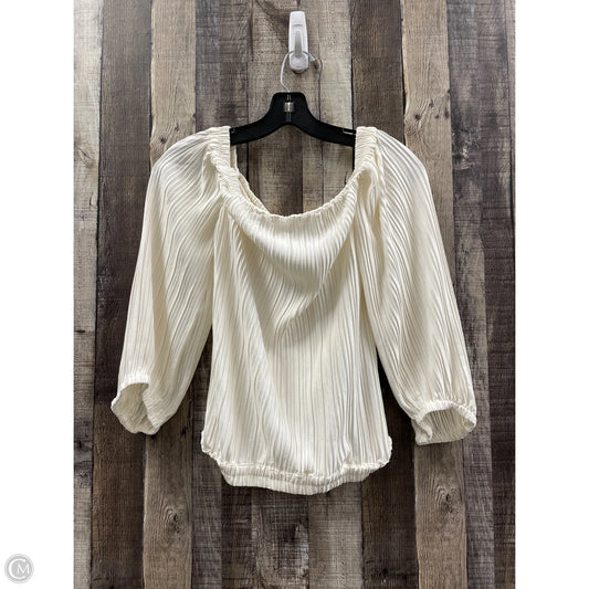 Top Long Sleeve By Loft In White, Size: S