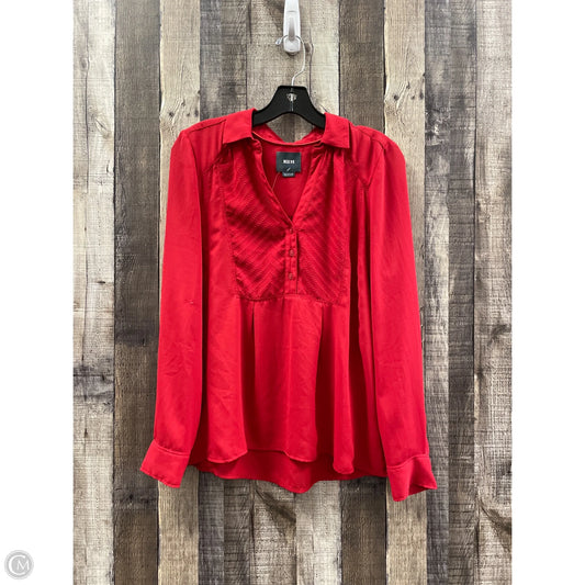 Top Long Sleeve By Maeve In Red, Size: 4