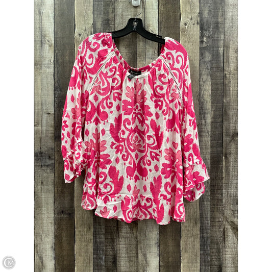 Top 3/4 Sleeve By Inc In Pink, Size: Xxl