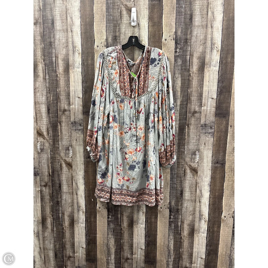 Dress Casual Midi By Angie In Blue, Size: 1x