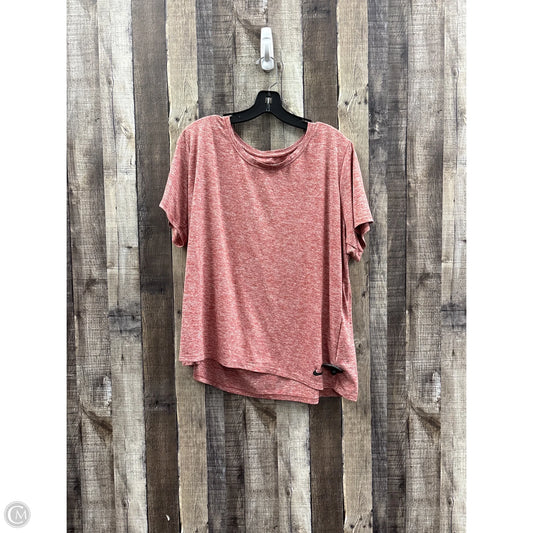 Athletic Top Short Sleeve By Nike In Red, Size: 2x