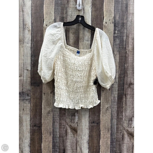 Top Short Sleeve By Old Navy In Cream, Size: M