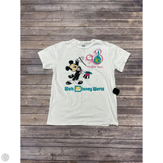 Top Short Sleeve By Disney In White, Size: S