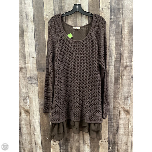 Tunic Long Sleeve By Indigo Soul In Brown, Size: 2x