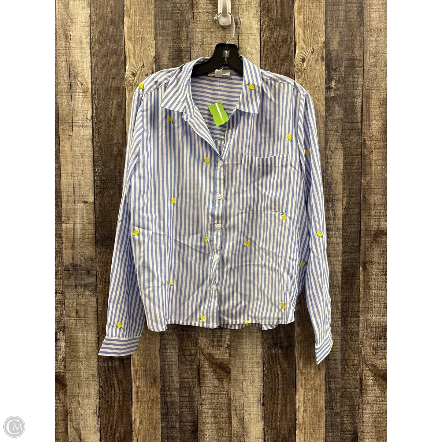 Top Long Sleeve By Beachlunchlounge In Blue, Size: L