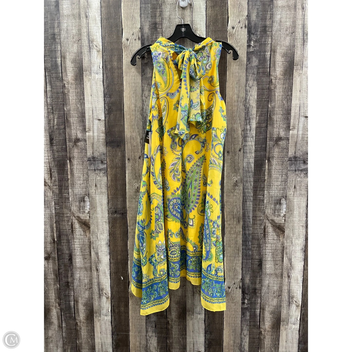 Dress Casual Midi By Robbie Bee In Yellow, Size: 14