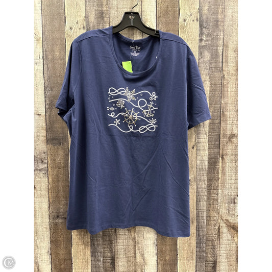 Top Short Sleeve By Coral Bay In Blue, Size: 2x