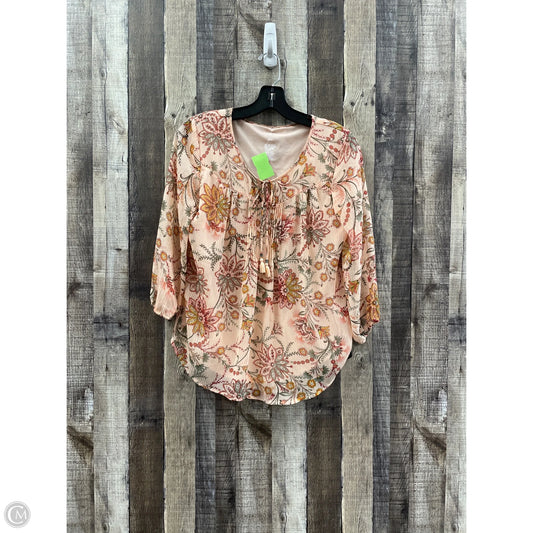 Top 3/4 Sleeve By St Johns Bay In Orange, Size: S