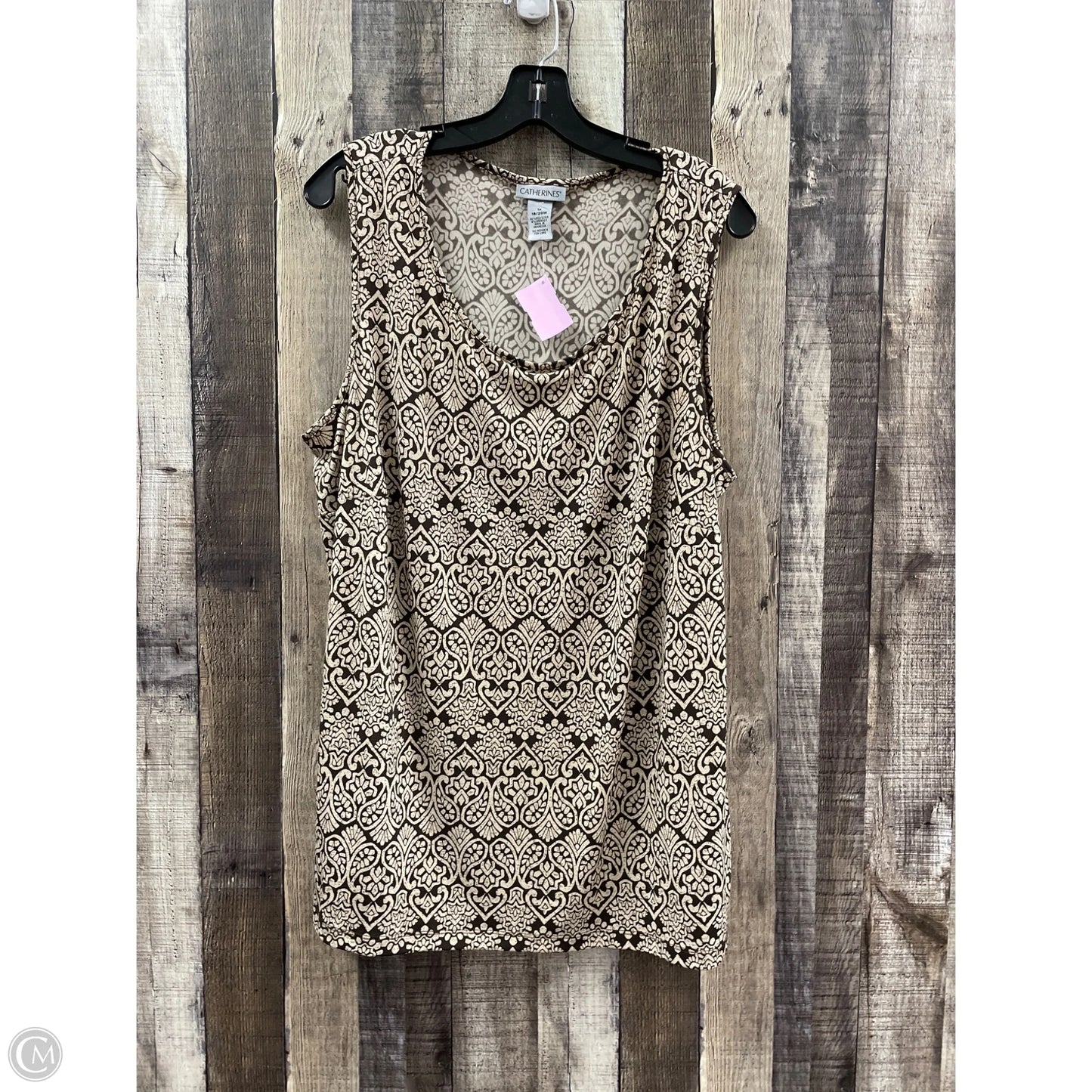 Top Sleeveless By Catherines In Brown, Size: 1x