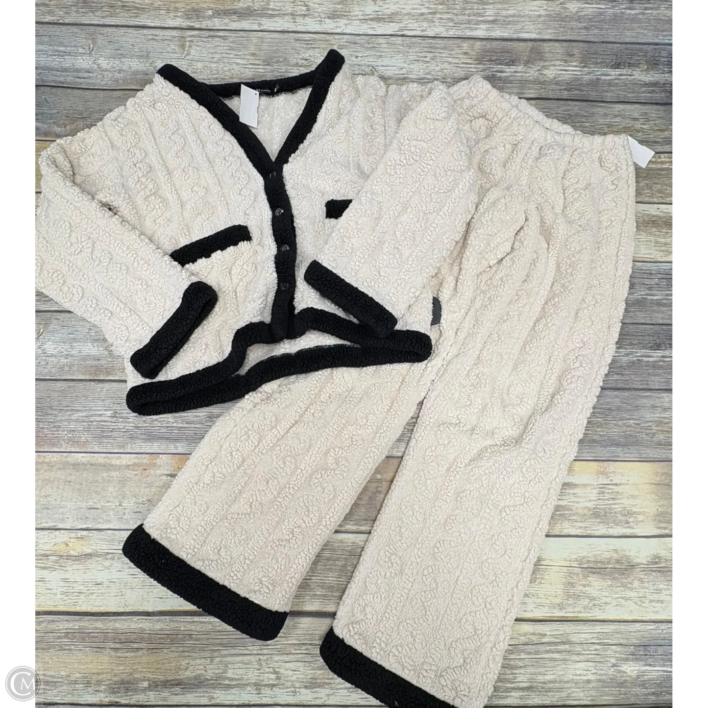 Pajamas 2pc By Tart In Black & Cream, Size: M