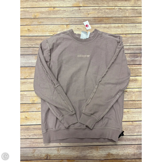 Sweatshirt Crewneck By Adidas In Taupe, Size: M