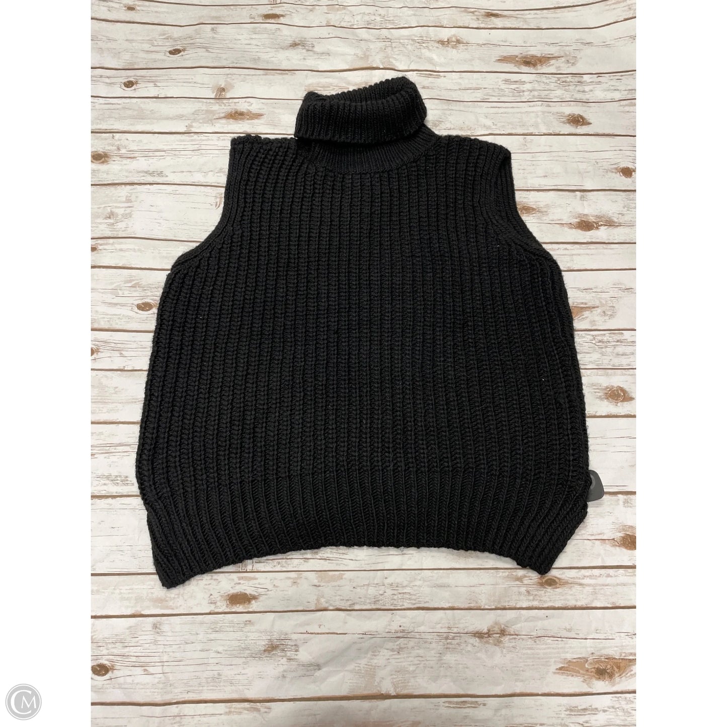 Sweater Short Sleeve By H&m In Black, Size: Xl