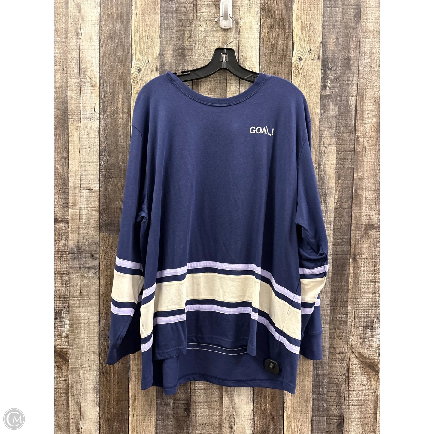 Top Long Sleeve By Pink In Navy, Size: Xxl