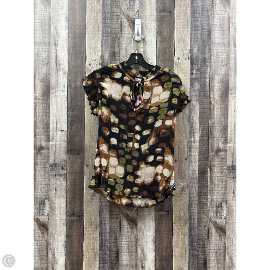Top Short Sleeve By Dkny In Multi-colored, Size: Xs