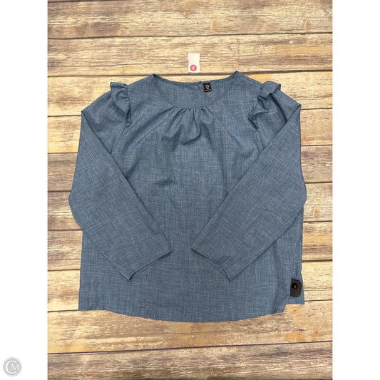 Top Long Sleeve By Shein In Blue, Size: 2x