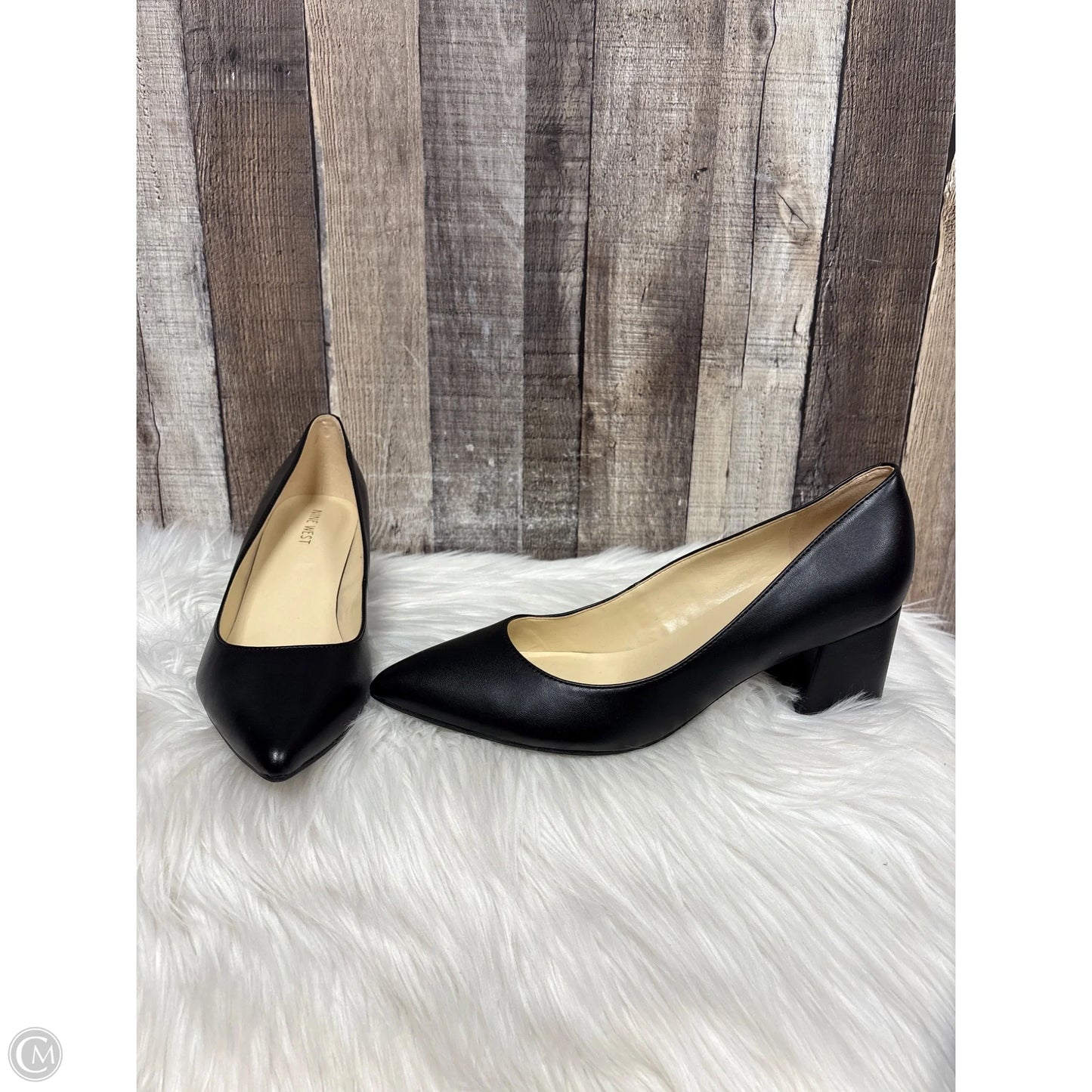 Sandals Heels Block By Nine West In Black, Size: 9.5