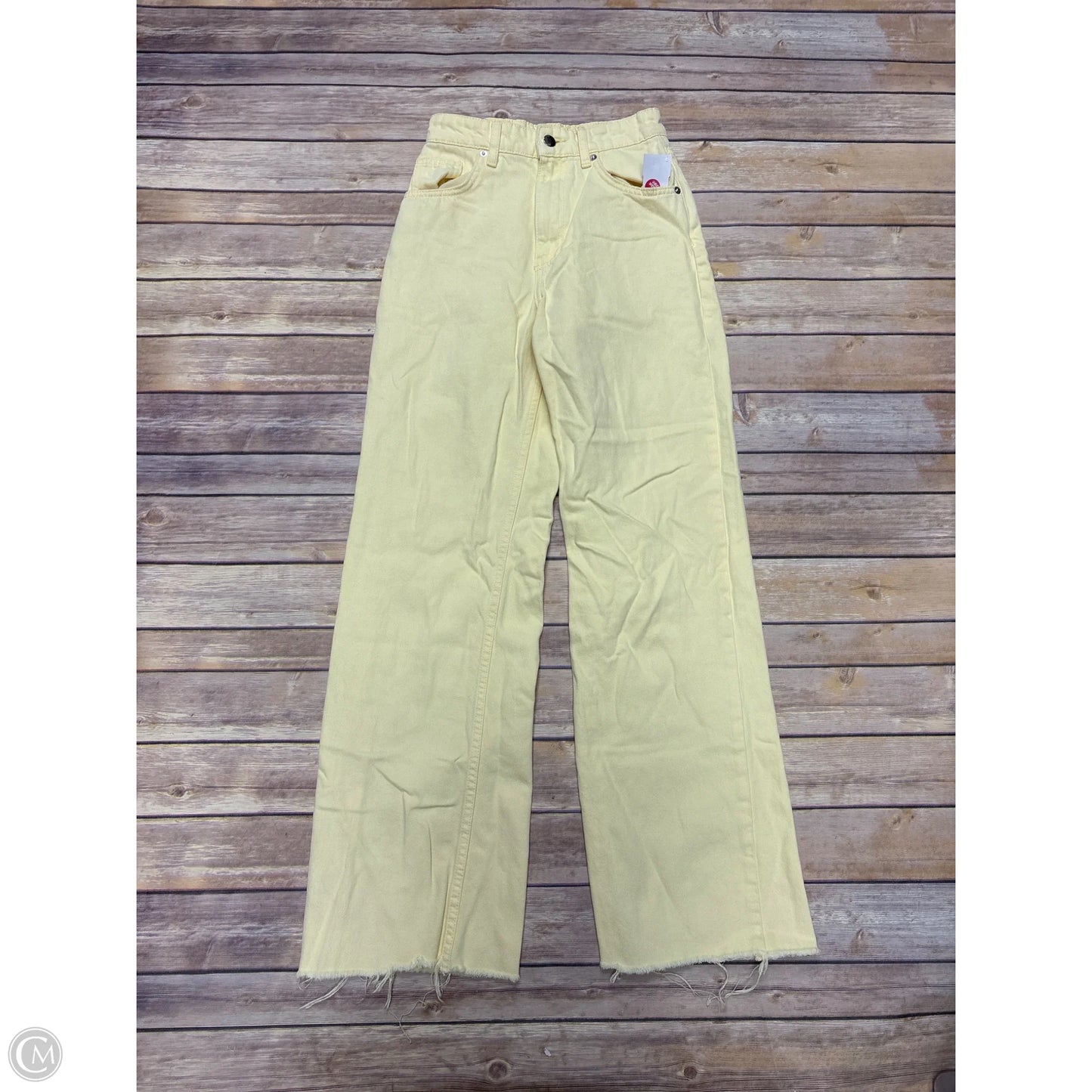 Jeans Straight By Boohoo Boutique In Yellow Denim, Size: 2