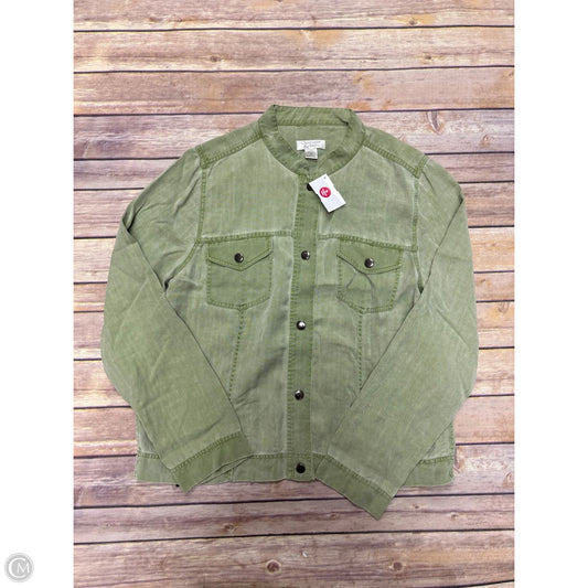 Jacket Shirt By Christopher And Banks In Green, Size: S