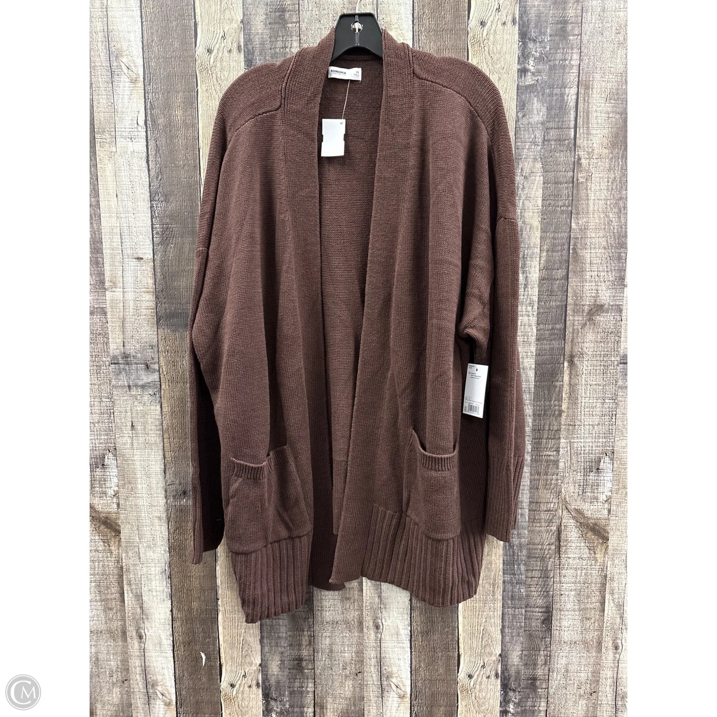 Sweater Cardigan By Sonoma In Brown, Size: 2x