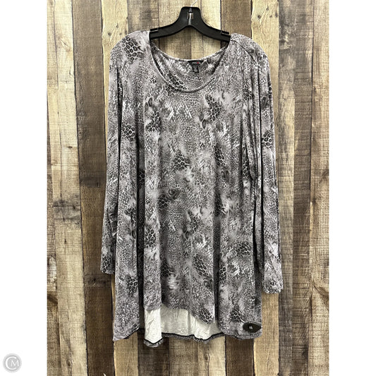 Tunic Long Sleeve By Intro In Snakeskin Print, Size: 3x