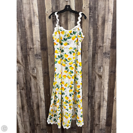 Dress Casual Maxi By Cme In White & Yellow, Size: Xl