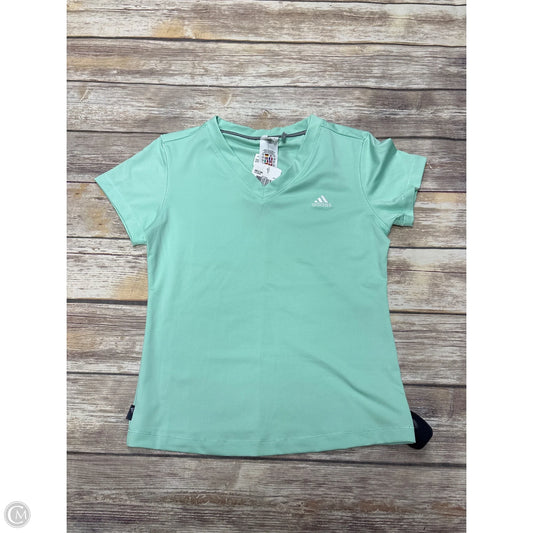Athletic Top Short Sleeve By Adidas In Green, Size: M