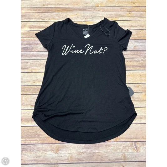 Top Short Sleeve Basic By Apt 9 In Black, Size: M
