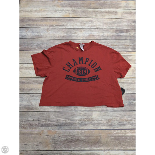 Top Short Sleeve By Champion In Red, Size: S