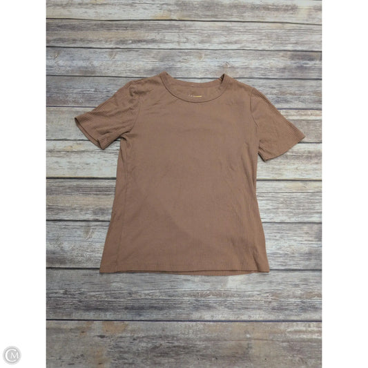 Top Short Sleeve Basic By A New Day In Tan, Size: M