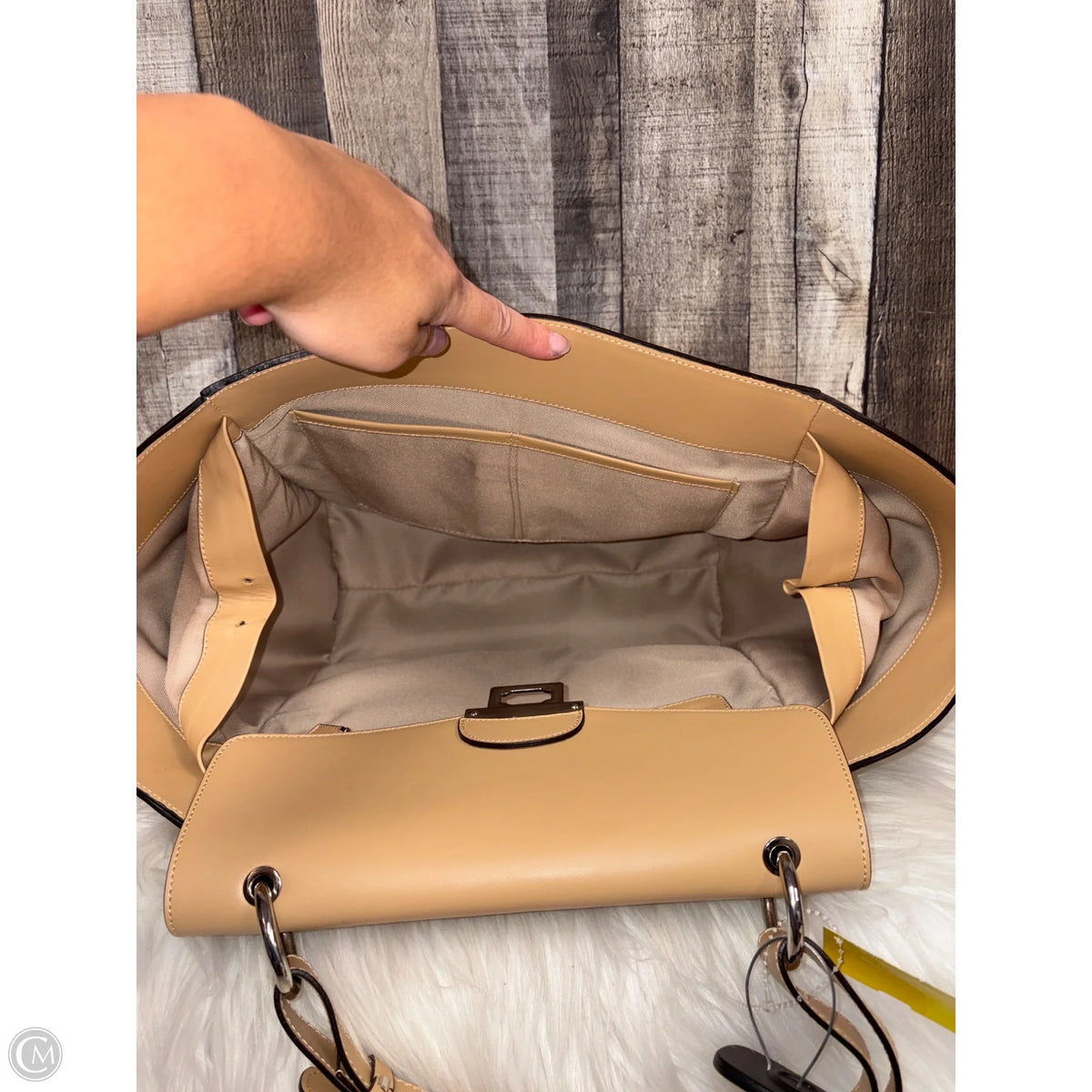 Handbag Leather By Cmb, Size: Large