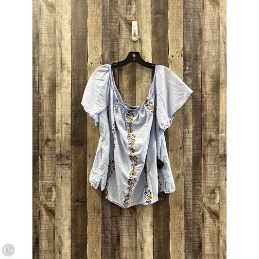 Top Short Sleeve By Lane Bryant In Blue, Size: 3x