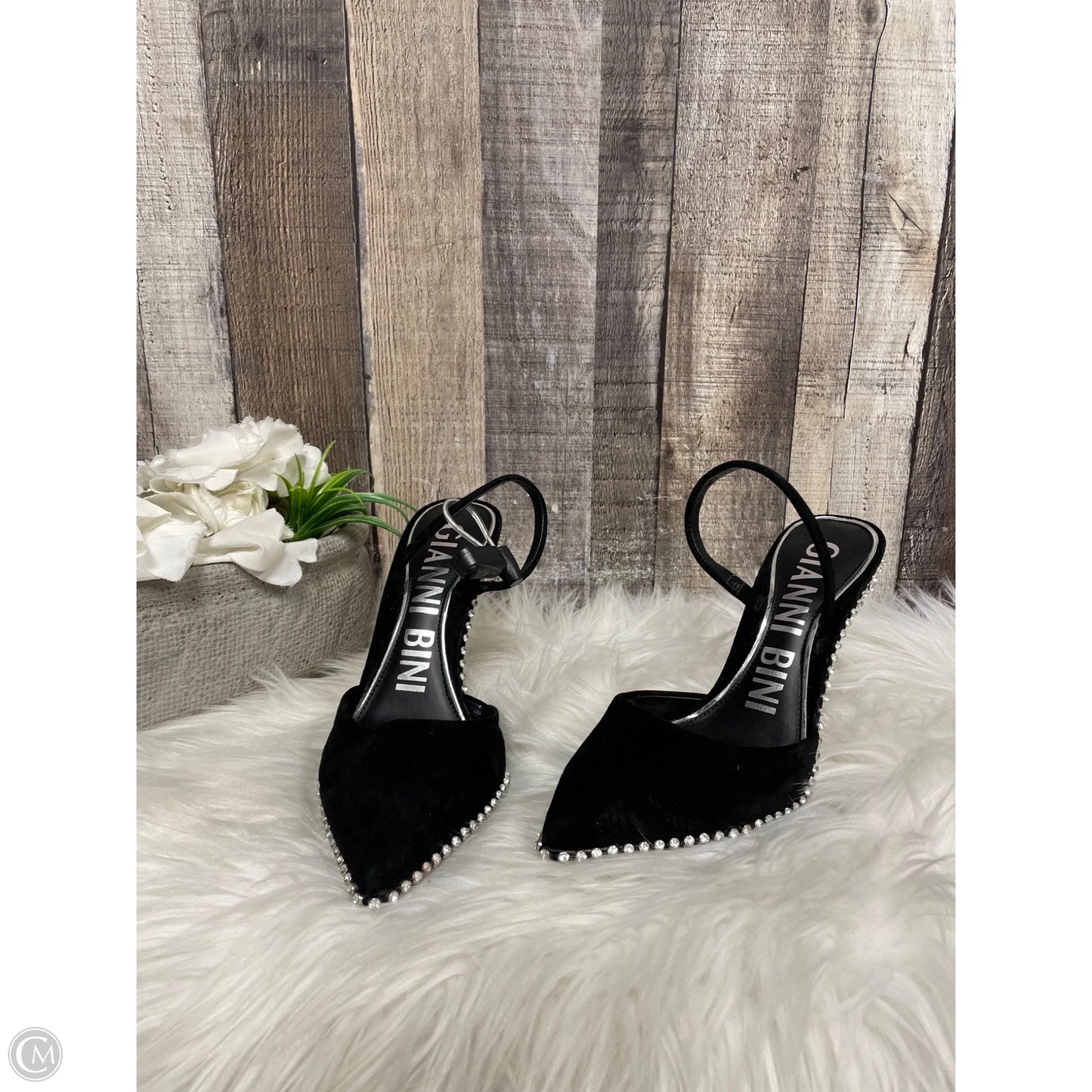 Shoes Heels Stiletto By Giani Bernini In Black & Silver, Size: 7