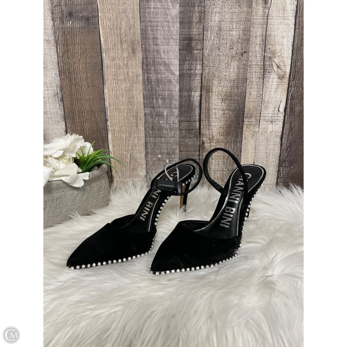 Shoes Heels Stiletto By Giani Bernini In Black & Silver, Size: 7