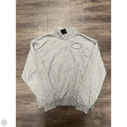 Athletic Sweatshirt Collar By Nike In Grey, Size: S