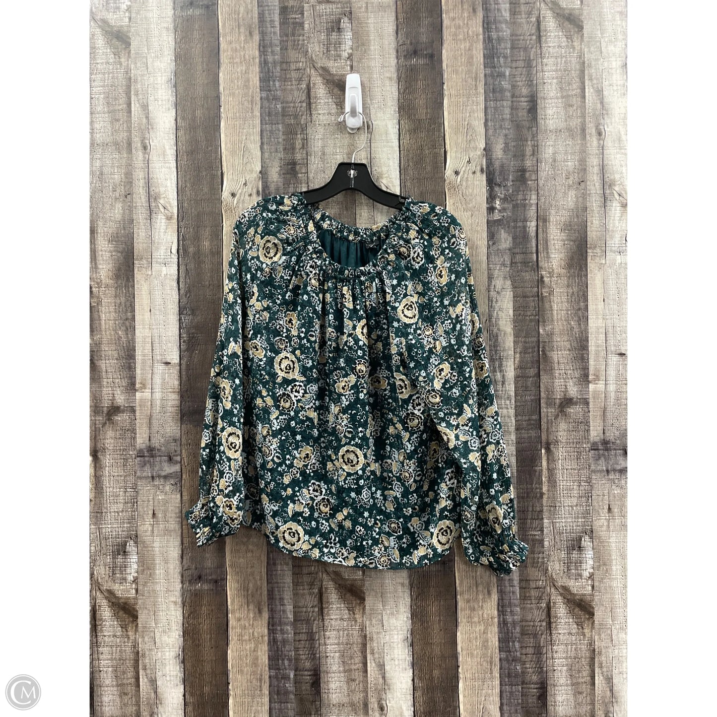 Top Long Sleeve By Ann Taylor In Green, Size: S