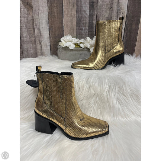 Boots Ankle Heels By Vince Camuto In Black & Gold, Size: 8