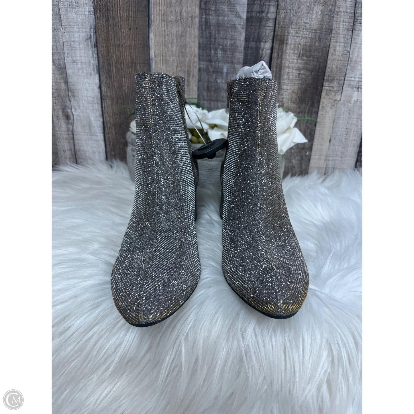 Boots Ankle Heels By Unisa In Gold, Size: 8