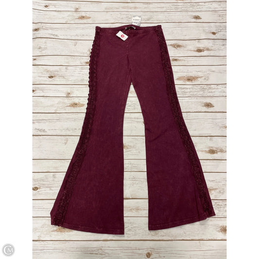 Pants Wide Leg By Cme In Maroon, Size: S