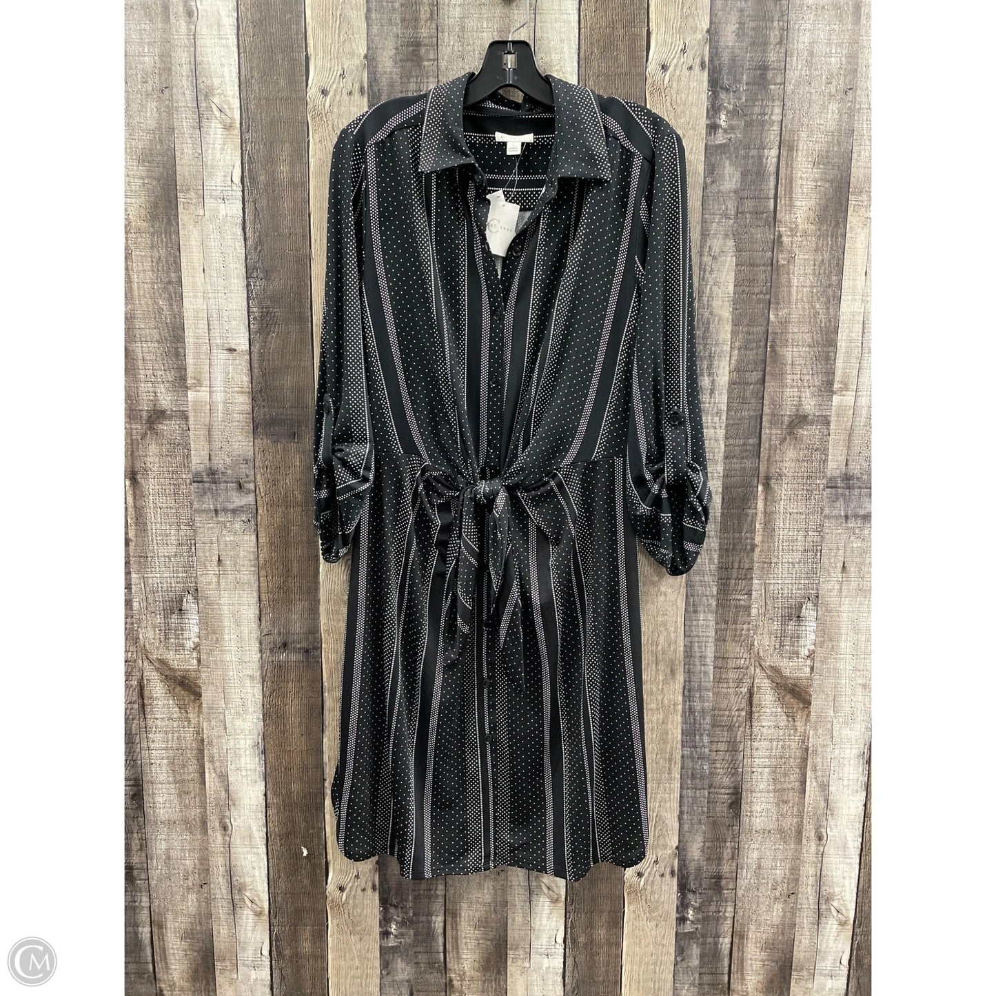 Dress Casual Midi By Cato In Black & White, Size: L