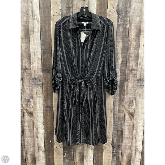Dress Casual Midi By Cato In Black & White, Size: L