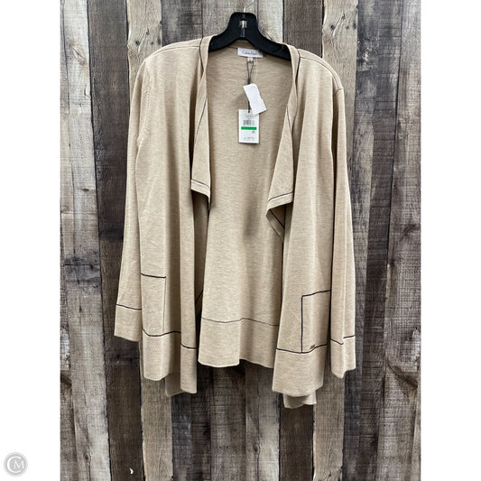 Sweater Cardigan By Calvin Klein In Tan, Size: L