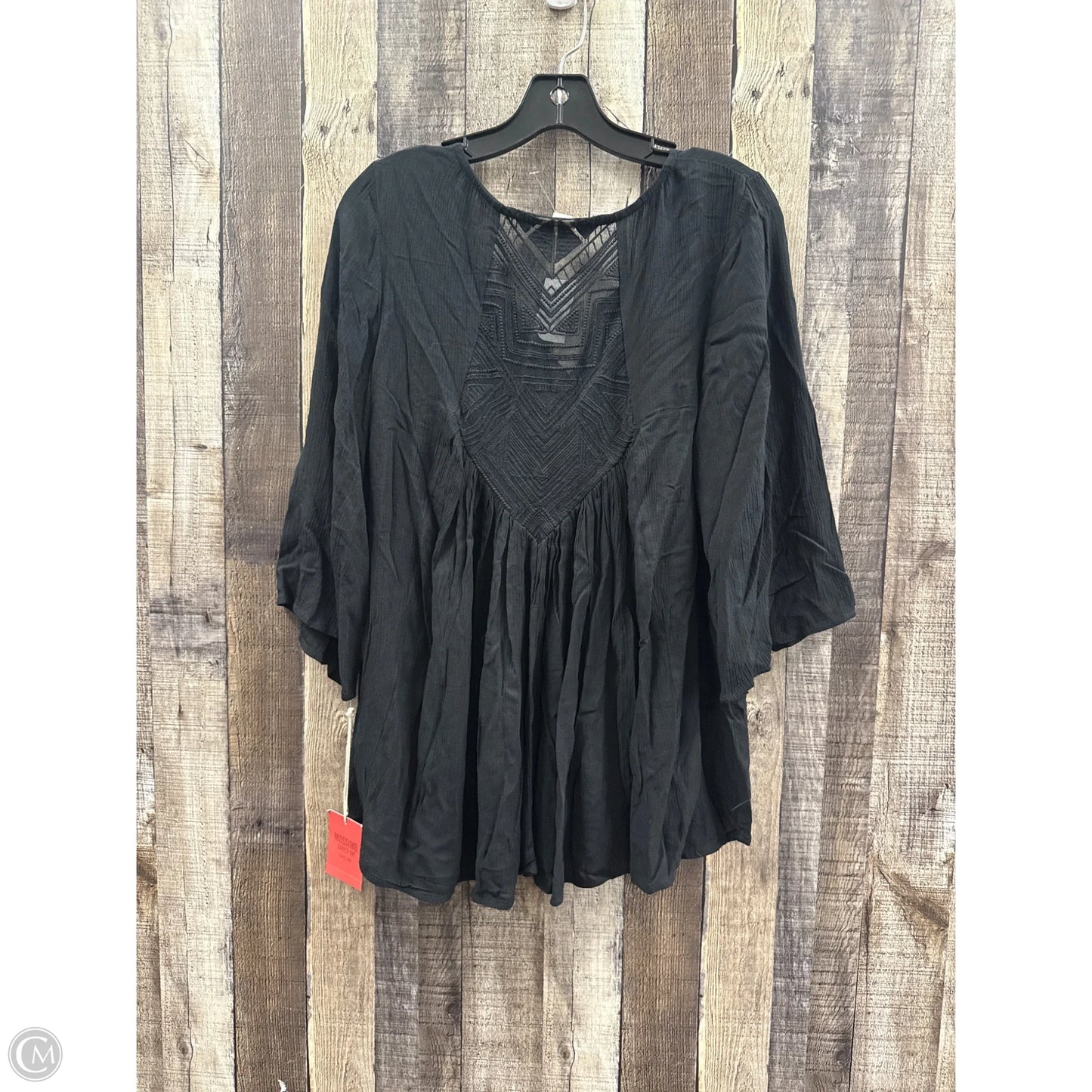 Top 3/4 Sleeve By International Concepts In Black, Size: M