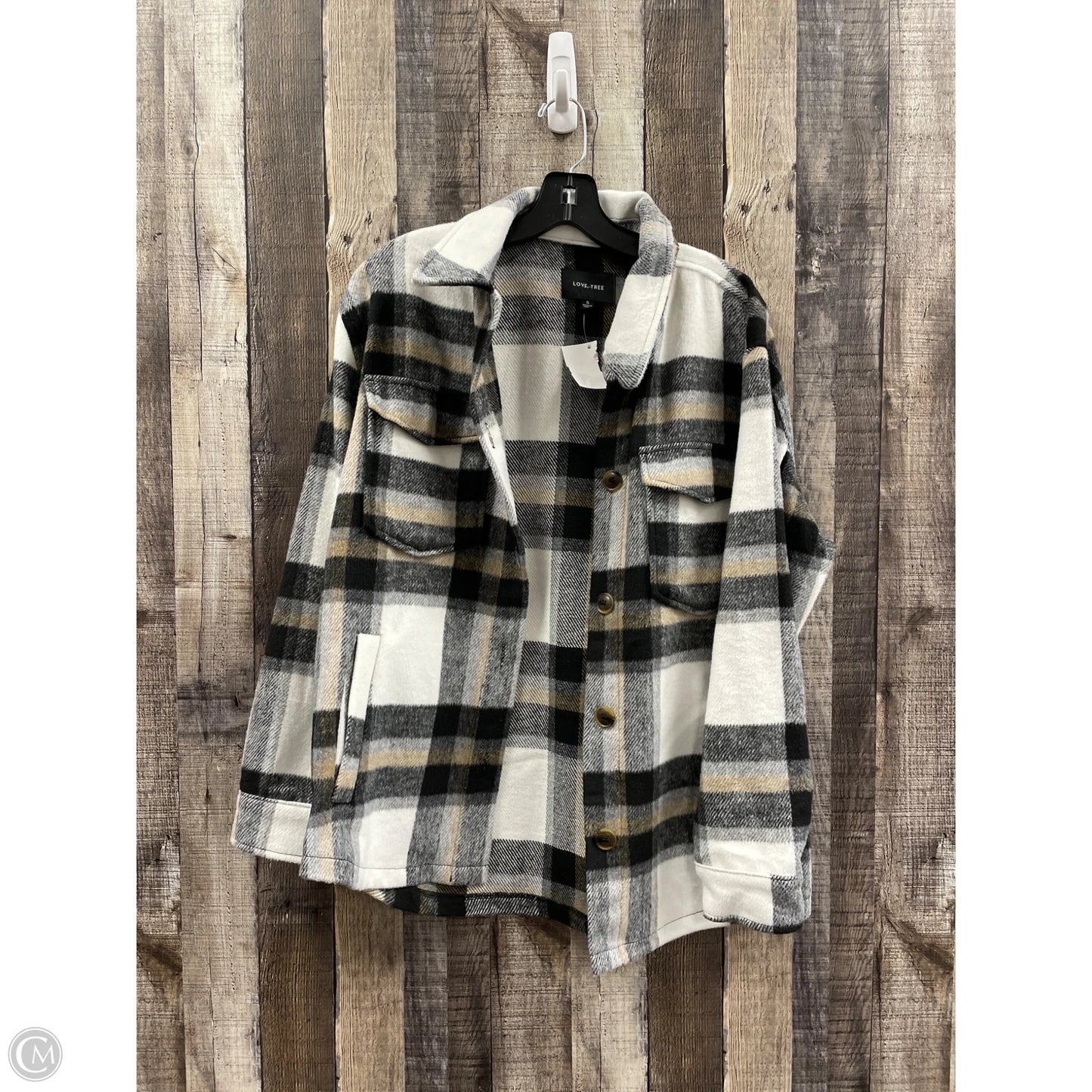 Jacket Shirt By Love Tree In Multi-colored, Size: S