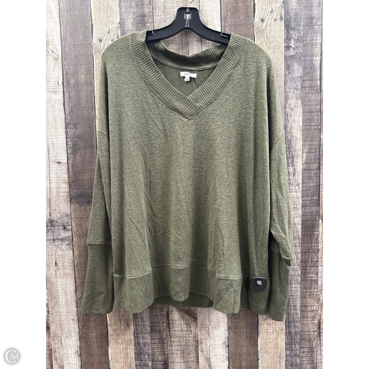 Top Long Sleeve By Maurices In Green, Size: Xl