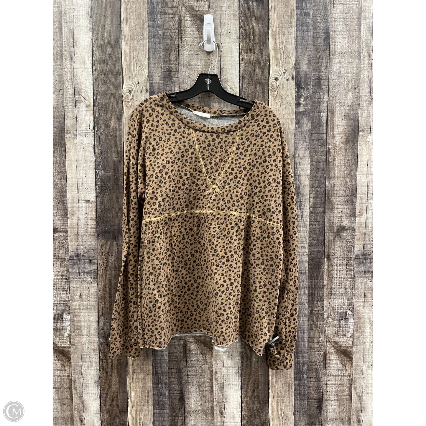 Top Long Sleeve By Cme In Animal Print, Size: Large
