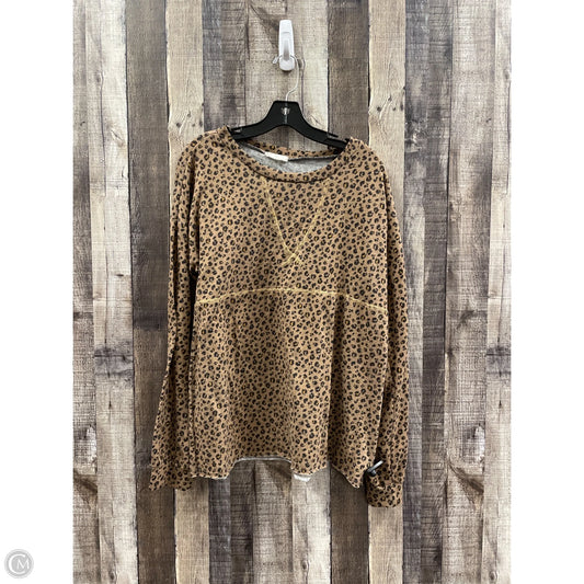 Top Long Sleeve By Cme In Animal Print, Size: Large